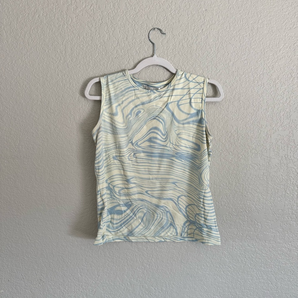 Nike Blue and Yellow Fitted Muscle Tee